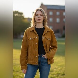 BDG unisex, corduroy Mustard Jacket button fly size small oversized